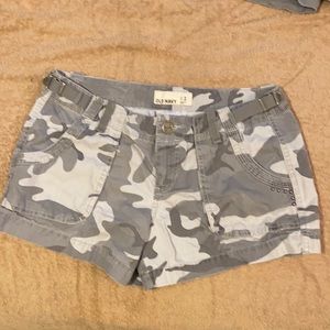 Gray camouflage shorts